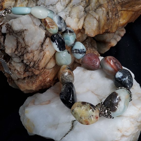 Natural Stones Amazonite Necklace Gift For Woman - Picture 3 of 10